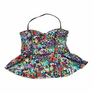 APT. 9 Women’s Multicolor Floral Peplum Tankini Swim Top Size Medium